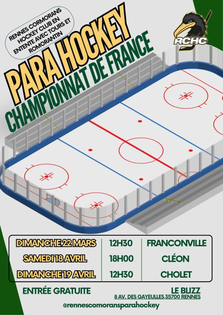 Rennes Cormorans Hockey Club - RCHC - Para hockey - Le Blizz Patinoire 2026